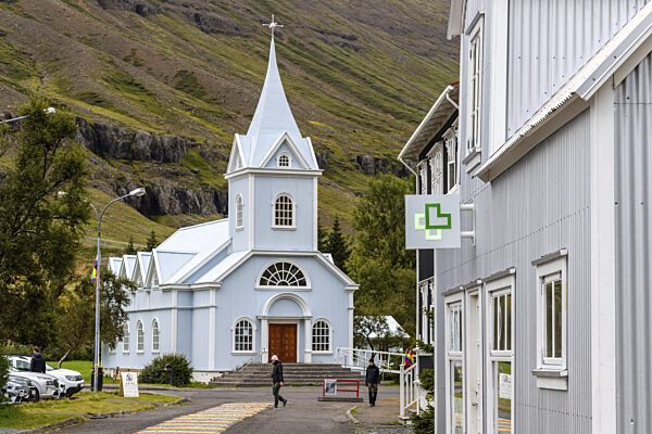 Seydisfjördu, Kirche, Fußgängerzone, Innenstadt, Island