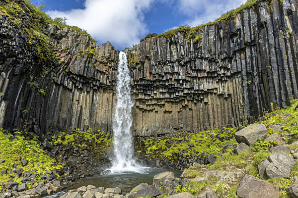 Wasserfall Svartifoss, Basalt, Island