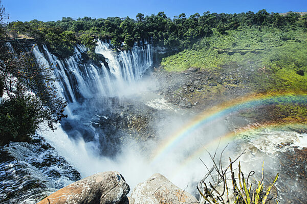 Doppelregenbogen bei den Wasserfällen von Kalandula, Quedas de Kalandula...
