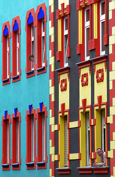 Bunte Hausfassaden in Magdeburg