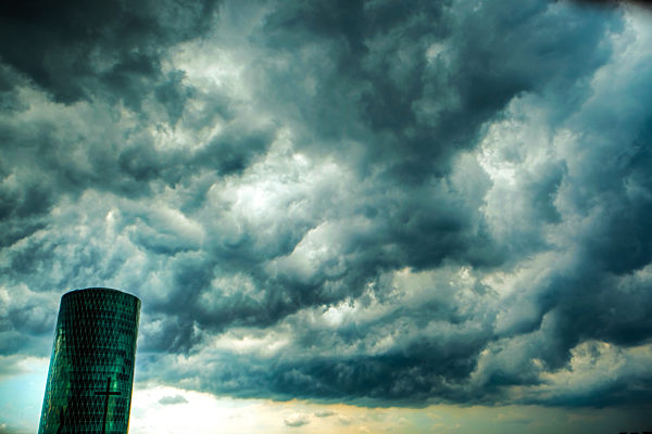 Regenwolken über Frankfurt am Main