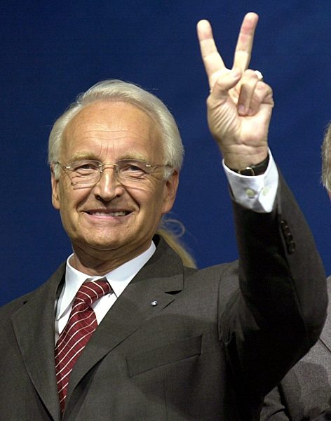 Stoiber auf Wahlkampfveranstaltung in Rostock