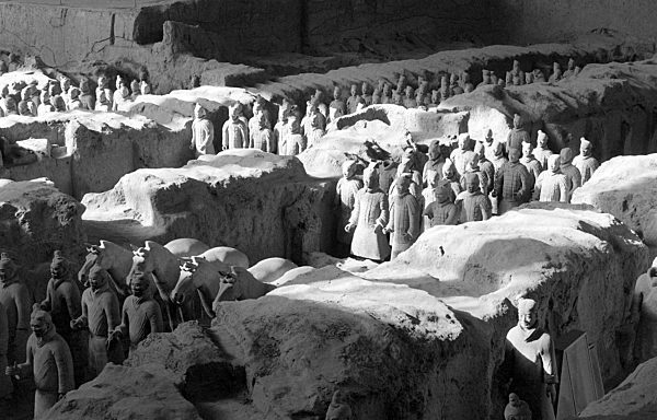 Blick auf die berühmte Tonkrieger-Armee in Xian (China)...